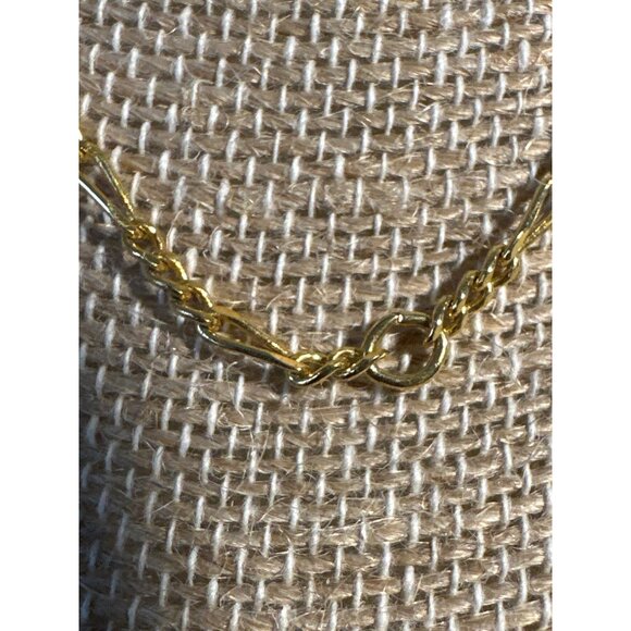 Dainty Figaro Chain Link Necklace Gold Tone 14" Collar - Picture 7 of 7